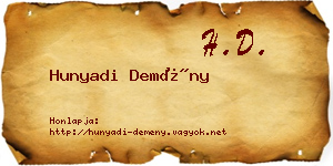 Hunyadi Demény névjegykártya